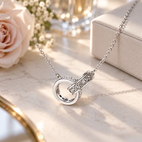Inseparable Sterling Silver Crystal Pendant Necklace