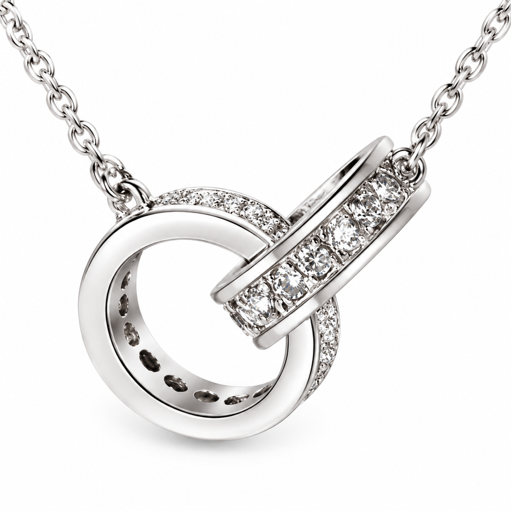 Inseparable Sterling Silver Crystal Pendant Necklace