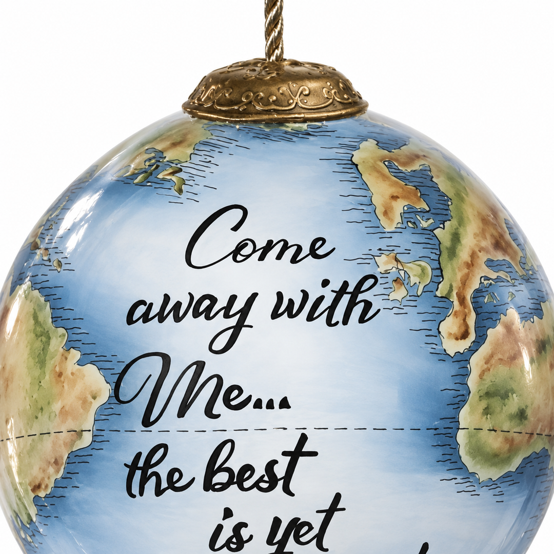 Hand-Painted Glass Globe Travel Ornament