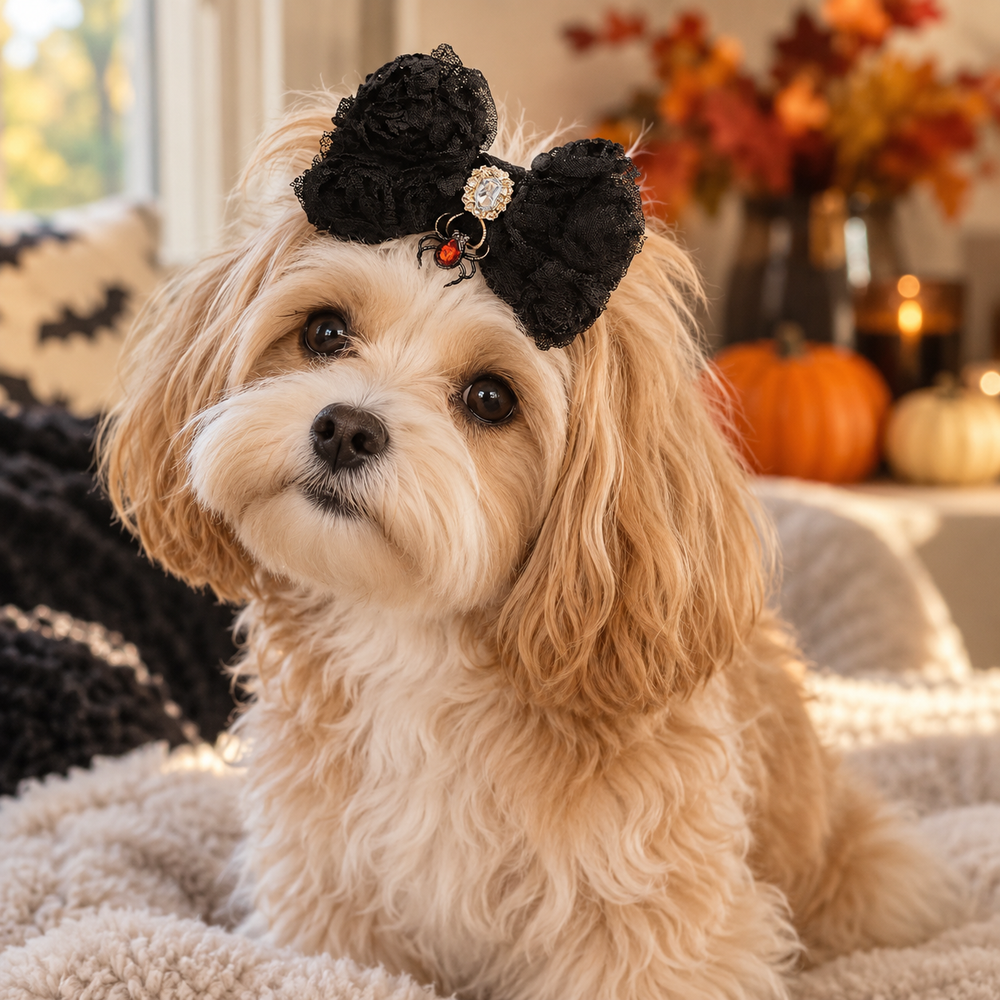 Wicked Whisper Gothic Dog Hair Bow