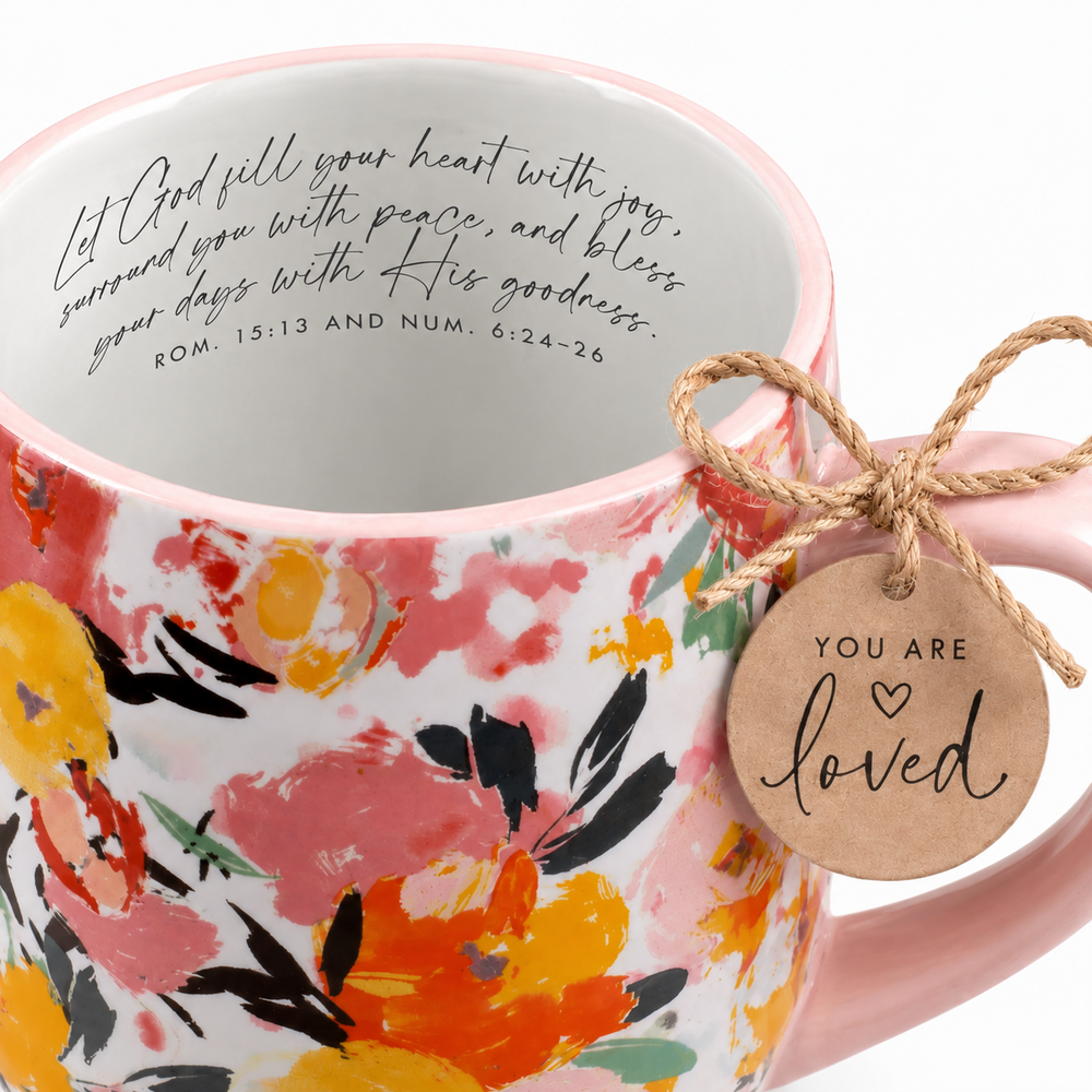 Blooming Joy “Let God” 18 oz Floral Ceramic Mug