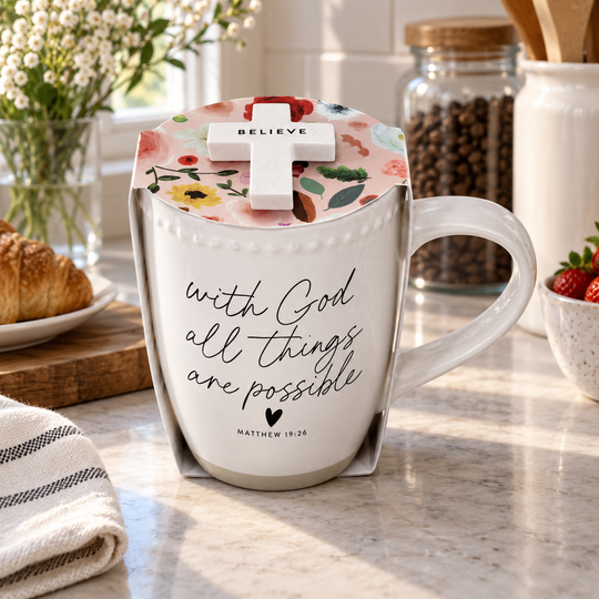 18 oz Inspirational Mug &amp; Cross Gift Set