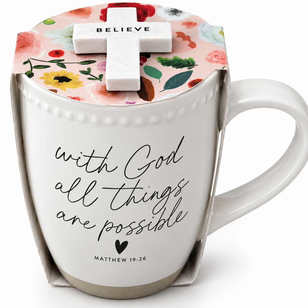 18 oz Inspirational Mug & Cross Gift Set