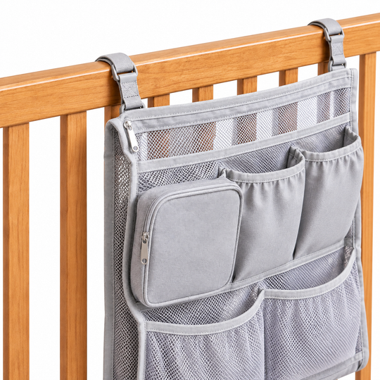 Hanging Baby Crib Organizer with Storage Pockets