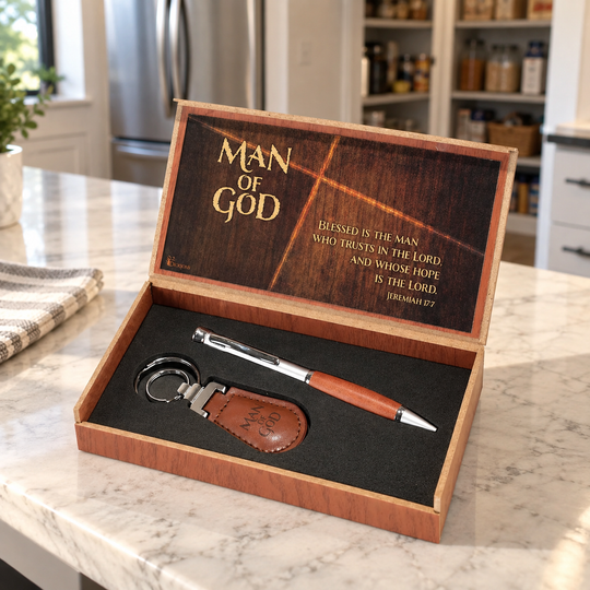 Jeremiah 17:7 Man of God Pen &amp; Keyring Gift Set