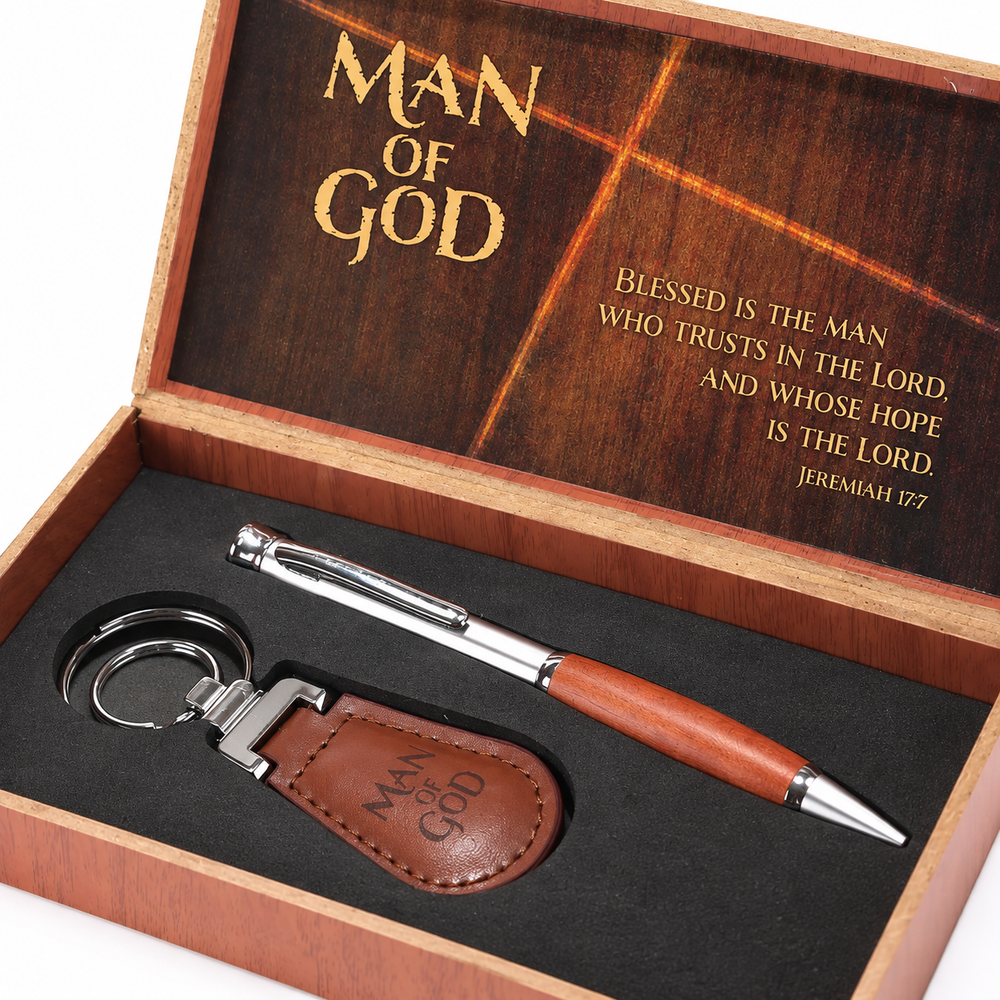 Jeremiah 17:7 Man of God Pen & Keyring Gift Set
