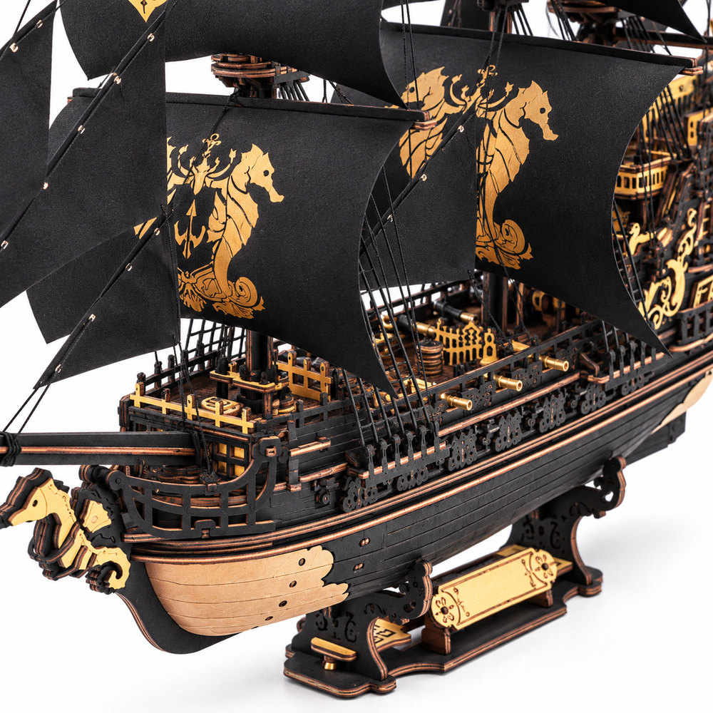 ROKR Seahorse Barque 3D Wooden Warship Puzzle