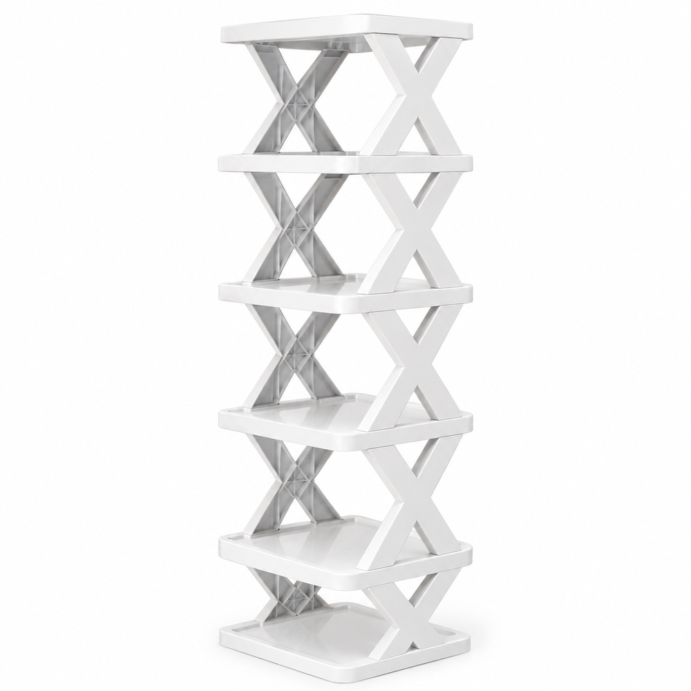 9-Tier Foldable Plastic Shoe Rack Organizer