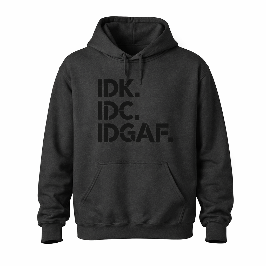 Black hoodie with text &