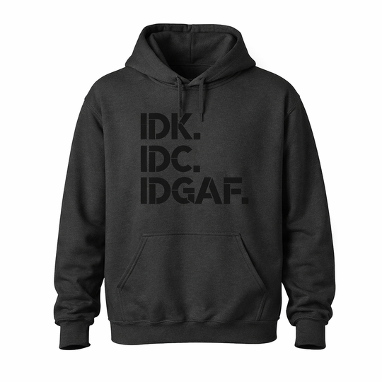 Black hoodie with text &