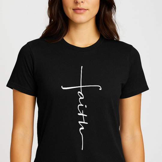 Black t-shirt with &