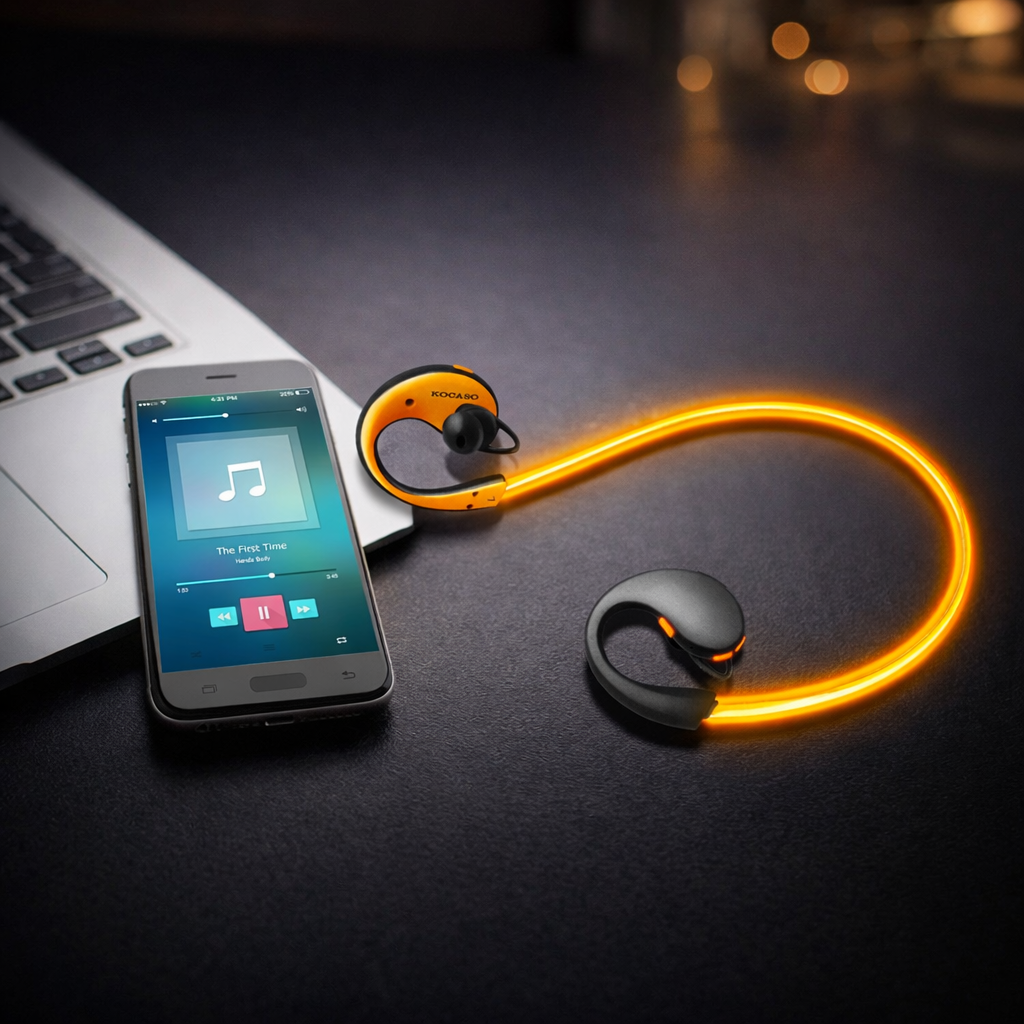 LED Wireless Sports Neckband Earbuds for Night Running