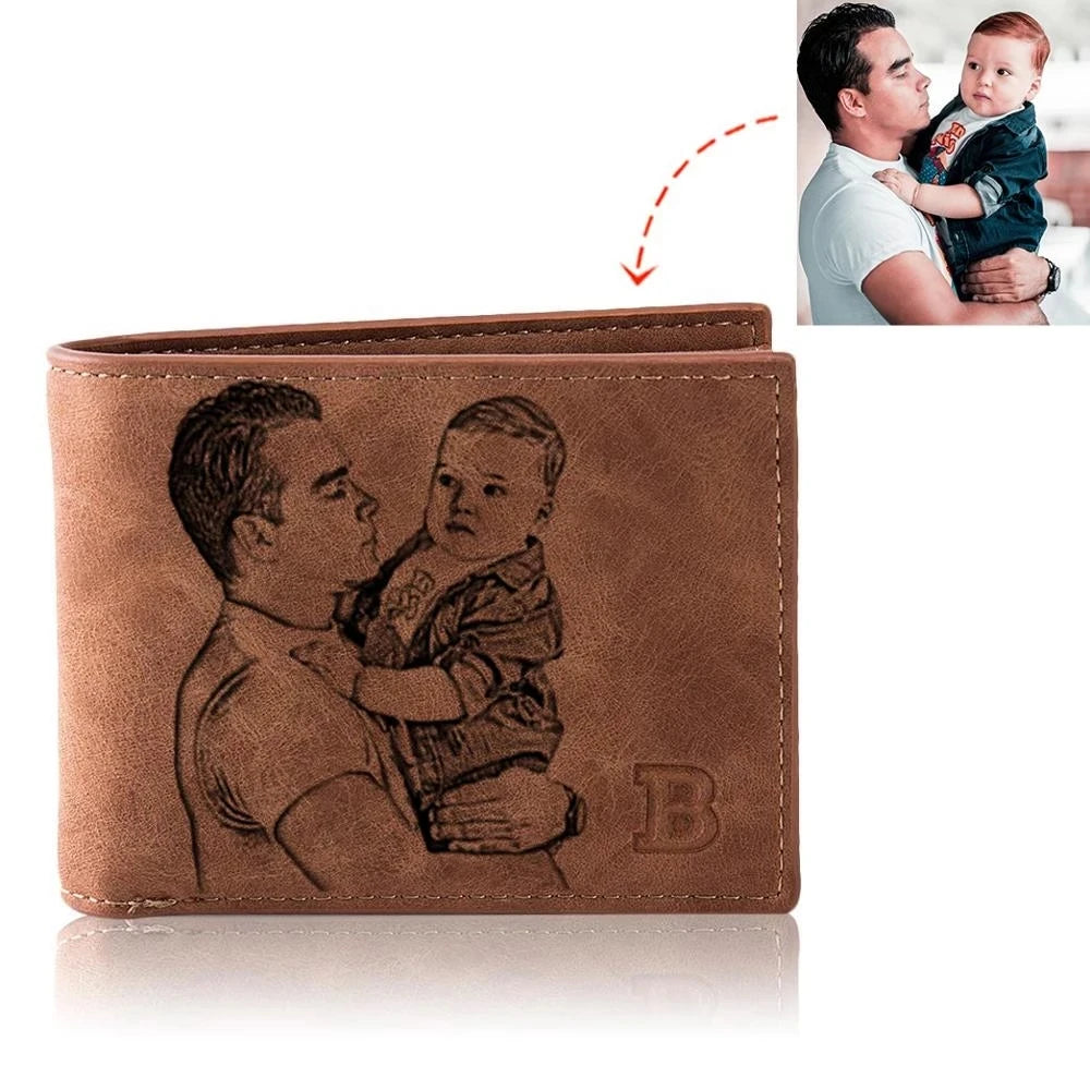 Personalized Engraved PU Leather Bifold Wallet
