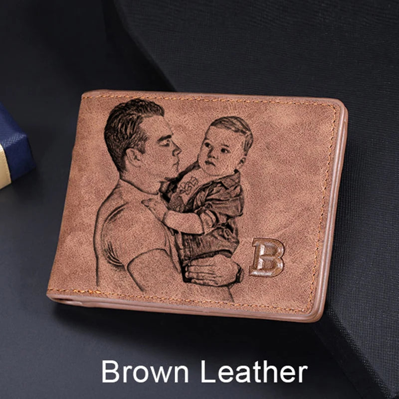 Personalized Engraved PU Leather Bifold Wallet
