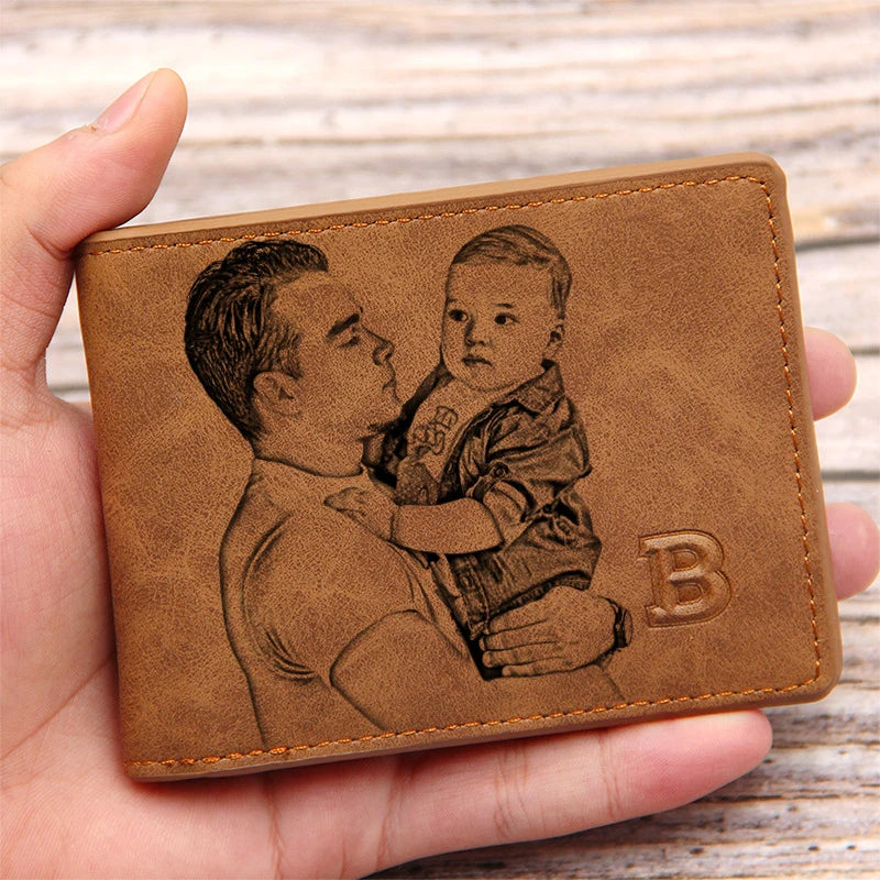 Personalized Engraved PU Leather Bifold Wallet