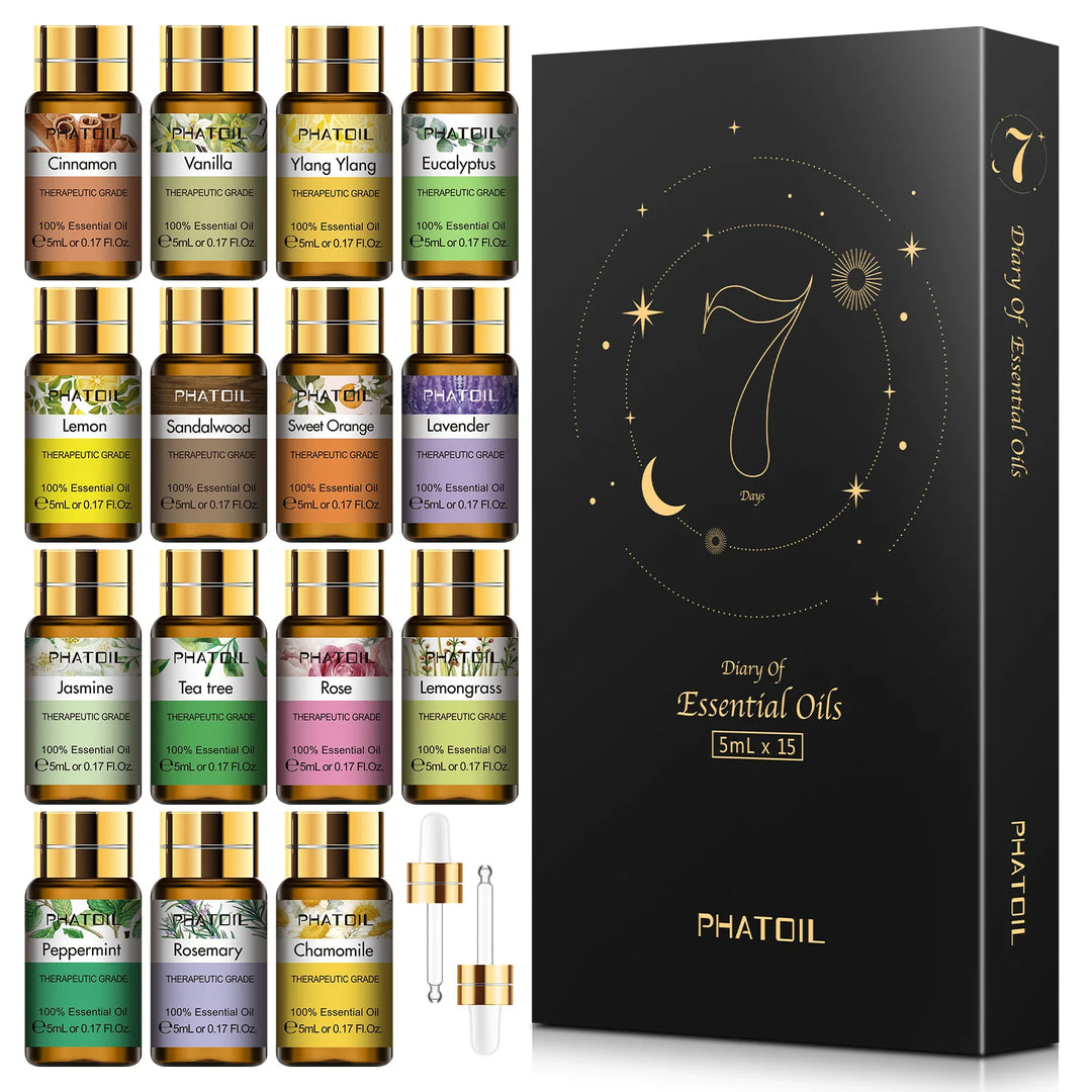 15-Piece Pure Essential Oil Gift Set – 5mL Bottles