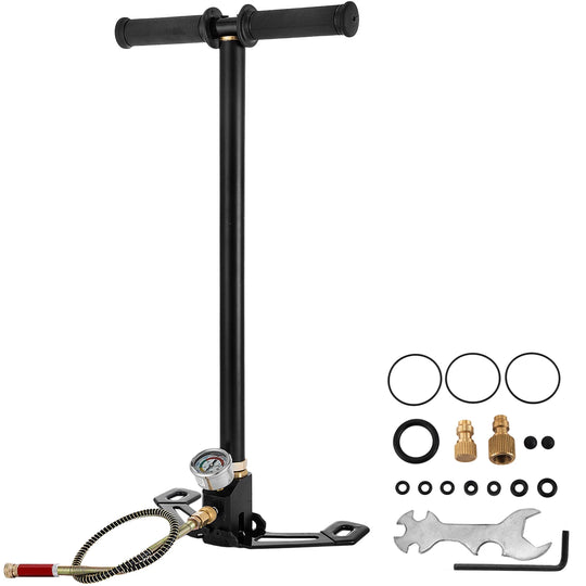3-Stage PCP Hand Pump with Pressure Gauge