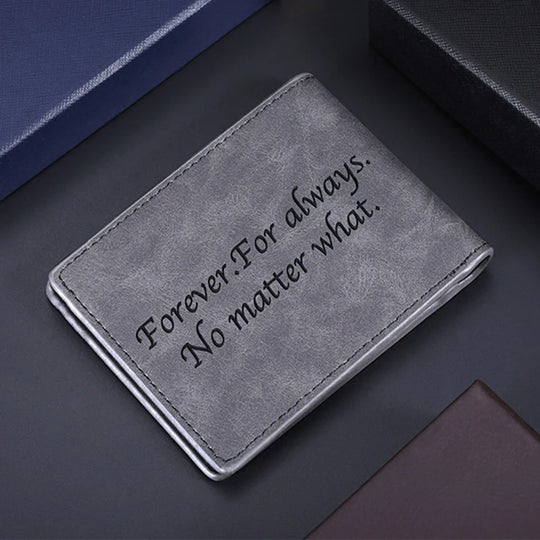 Personalized Engraved PU Leather Bifold Wallet