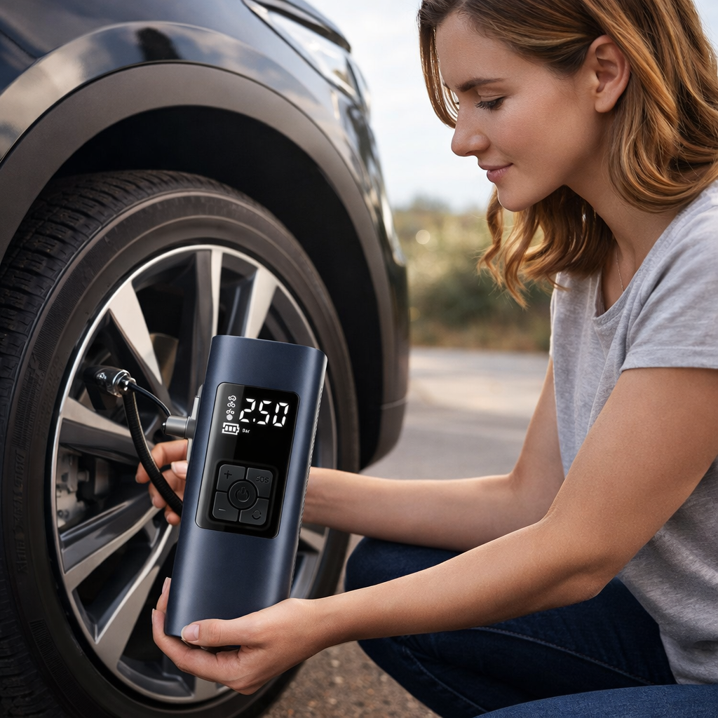 Wireless Portable Tire Inflator with Digital Gauge