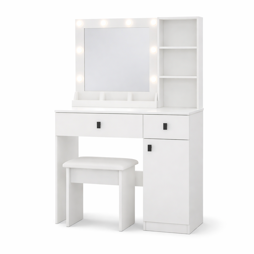 Vanity Desk with Mirror &amp; Storage