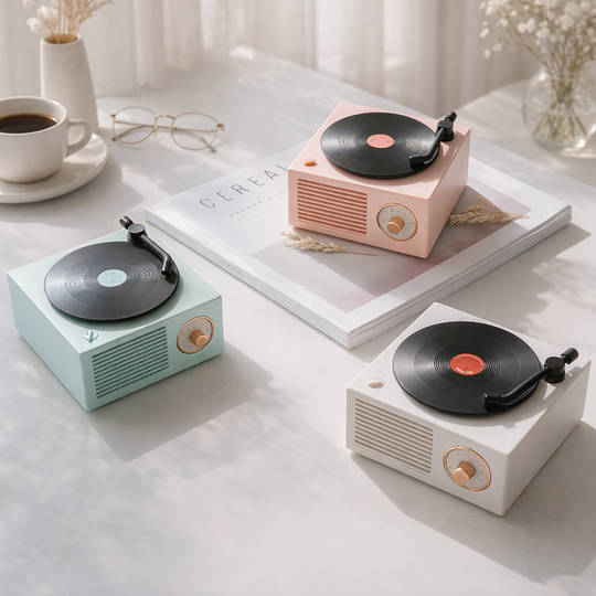 Retro Mini Bluetooth Record Player Speaker