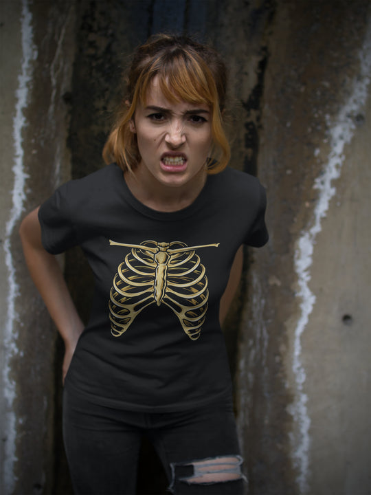 Women Rib Cage Skeleton Tee