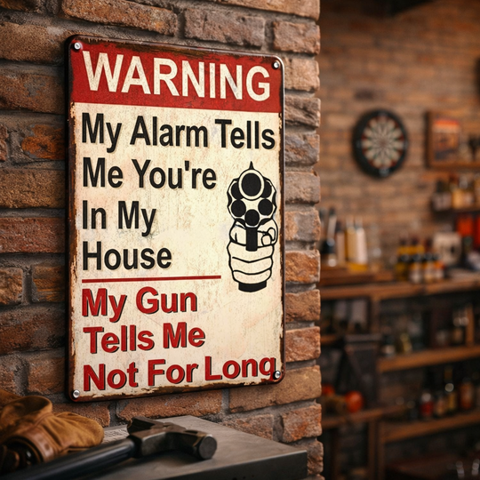 Retro Warning Tin Sign