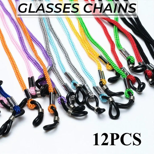 12-Pack Nylon Glasses Chain Lanyards for Eyeglasses &amp; Sunglasses