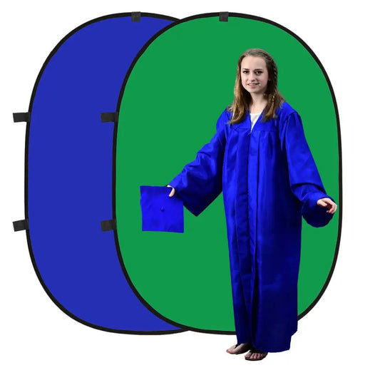 2-in-1 Foldable Green &amp; Blue Photography Backdrop