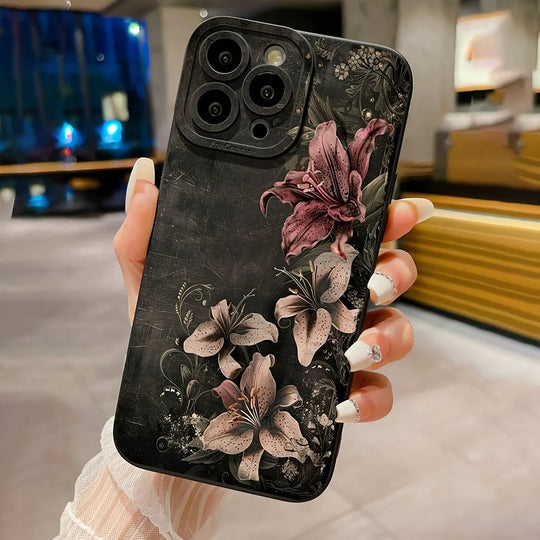 Luxury Floral TPU Phone Case for iPhone 13–17 Pro Max