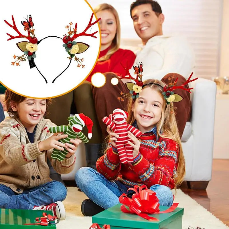 Christmas Reindeer Antler Headband for Kids &amp; Adults