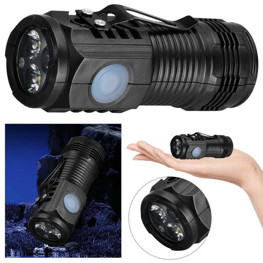 Mini USB-C Rechargeable LED Flashlight with Hat Clip