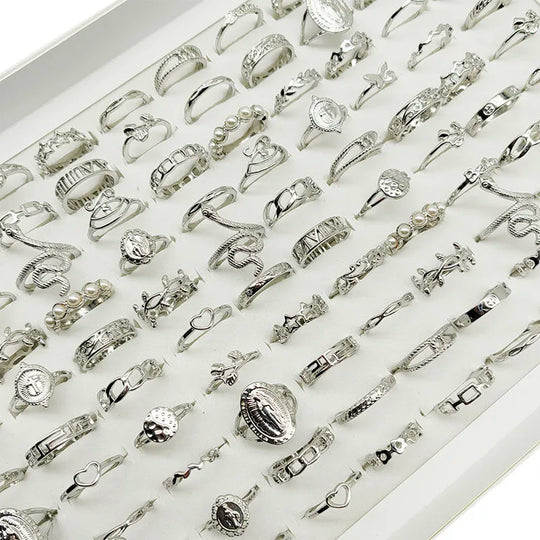 30-Piece Gold Tone Fashion Ring Set for Women