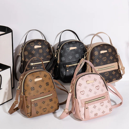 Mini PU Leather Fashion Backpack Purse for Women