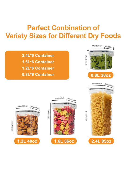 24-Piece Dry Food Storage Container Set