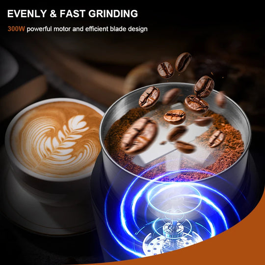 300W Electric Coffee Grinder with Removable Stainless Steel Cup
