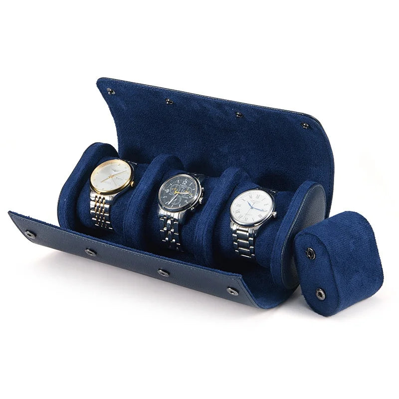 Leather Watch Roll Travel Storage Case