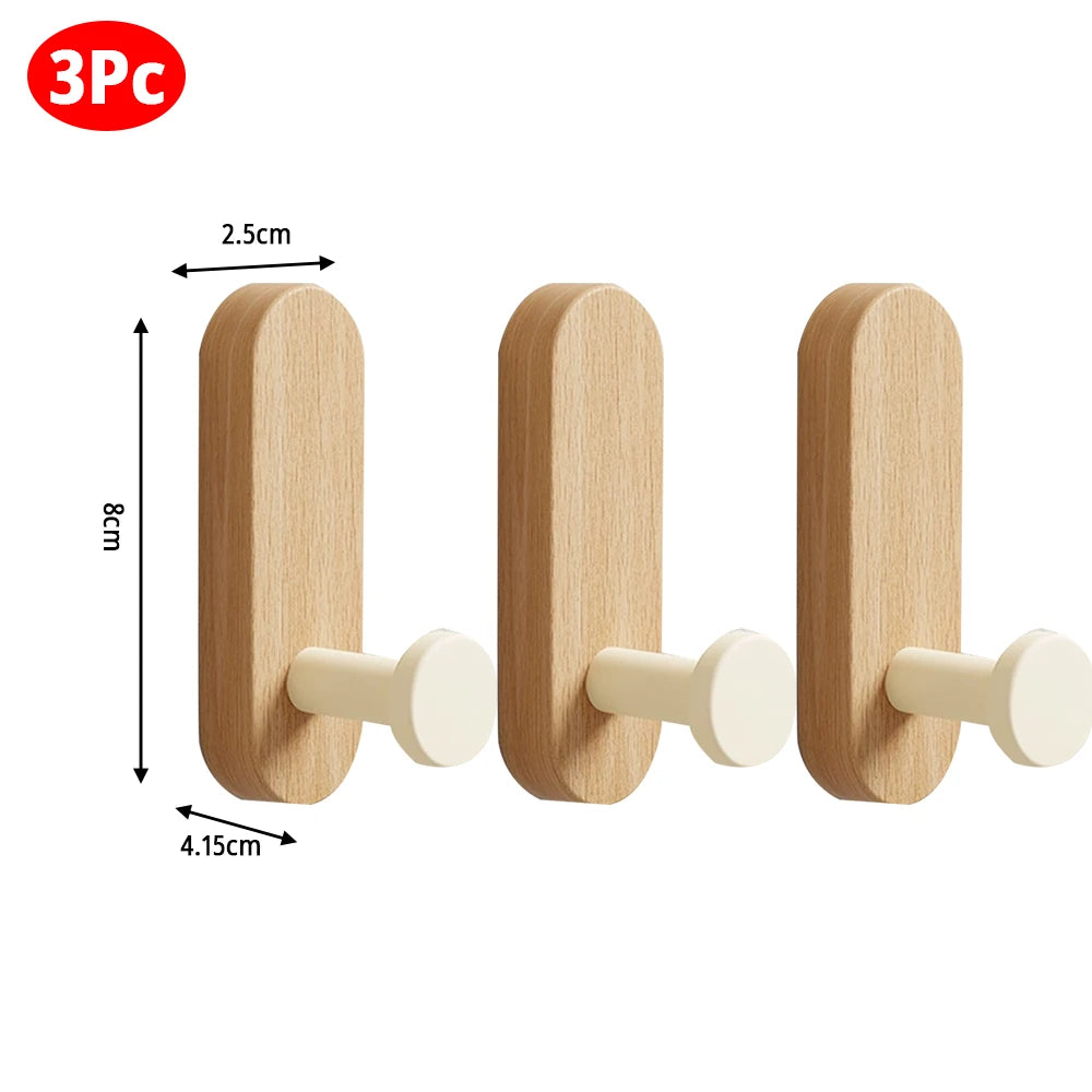 Self-Adhesive Wood Wall Hook