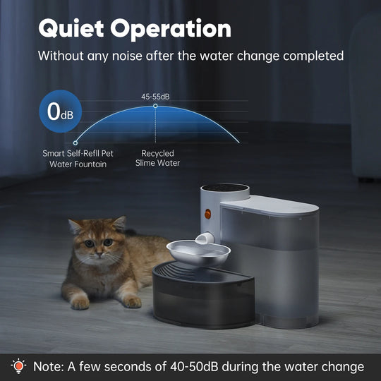 Automatic Pet Water Fountain with Stainless Steel Bowl
