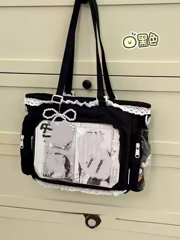 Anime Ita Tote Bag with Clear Display Pocket