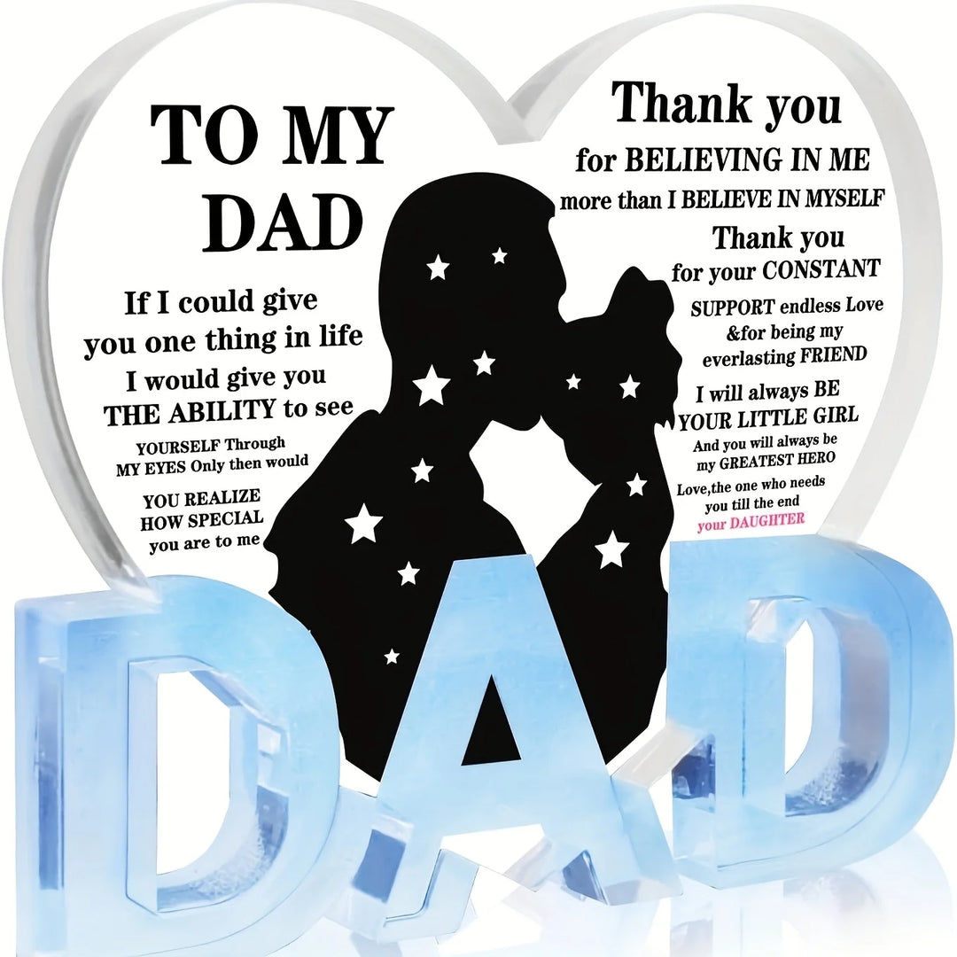 Dad Acrylic Heart Plaque Gift from Daughter