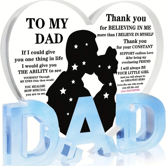 Dad Acrylic Heart Plaque Gift from Daughter