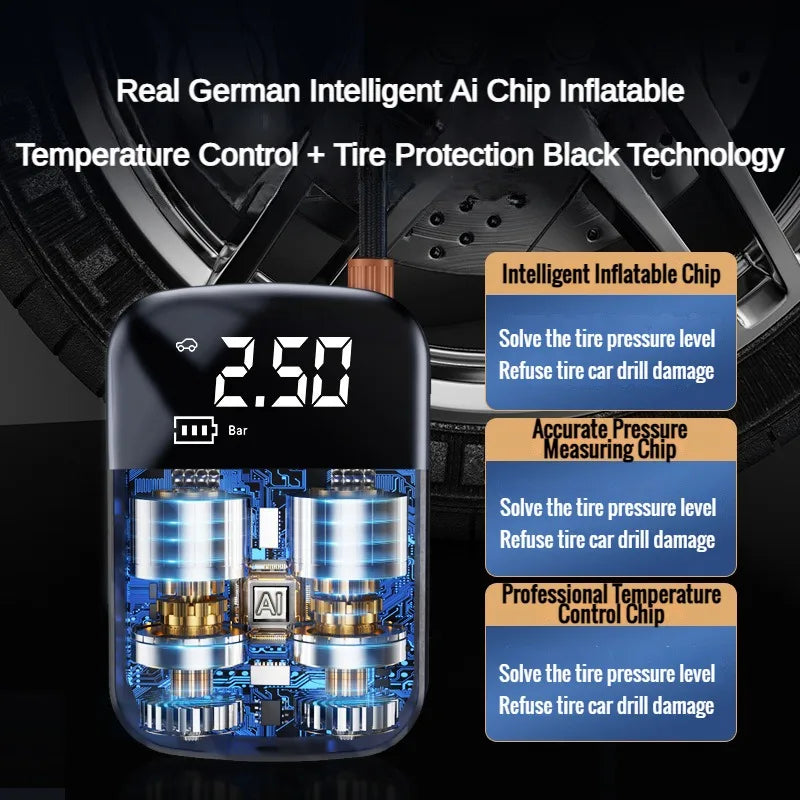 Portable Cordless Tire Inflator with Digital Display