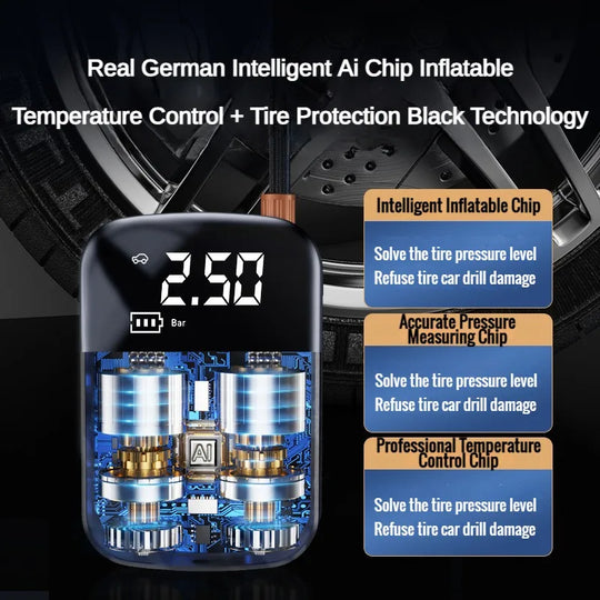 Portable Cordless Tire Inflator with Digital Display