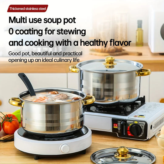 5-Piece Stainless Steel Cookware Set with Glass Lids
