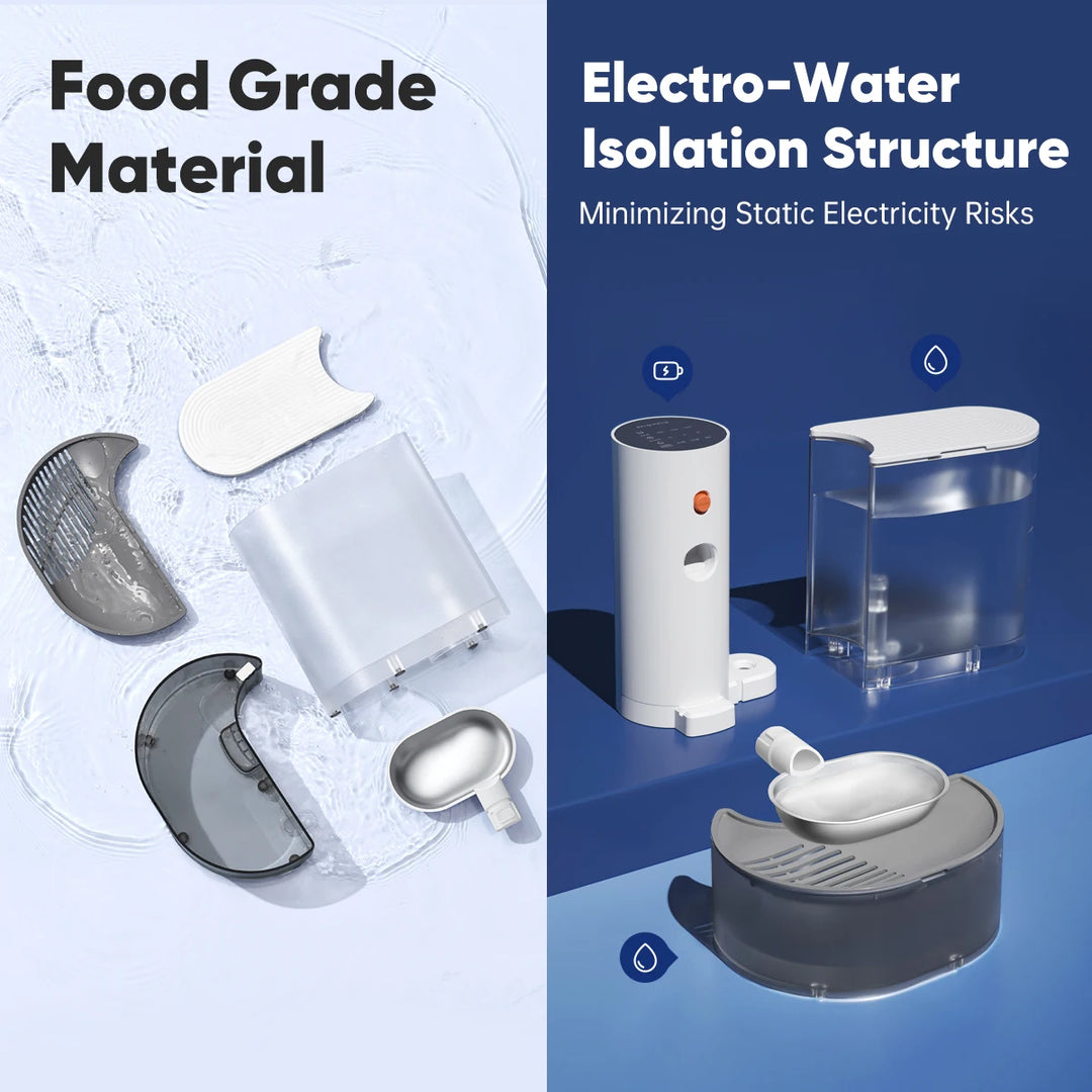 Automatic Pet Water Fountain with Stainless Steel Bowl