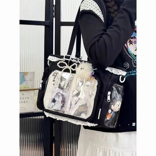 Anime Ita Tote Bag with Clear Display Pocket