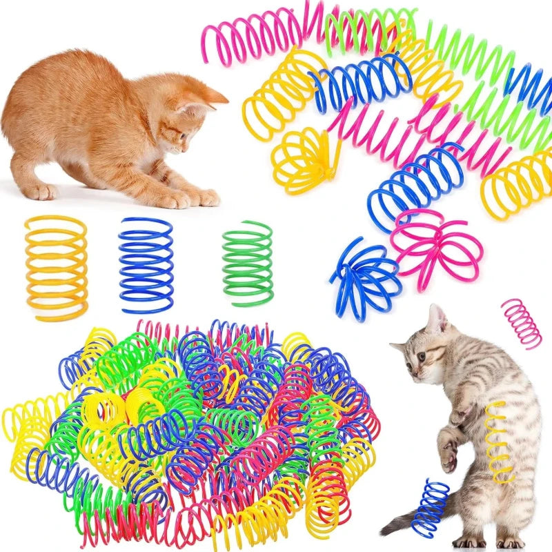 12-Piece Colorful Cat Spring Toy Set