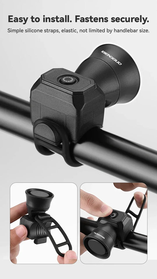 Rechargeable Electric Bike Horn 120dB Waterproof Handlebar Bell