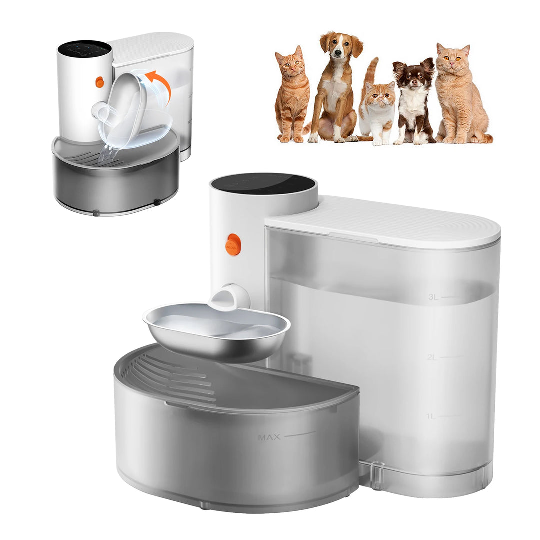 Automatic Pet Water Fountain with Stainless Steel Bowl